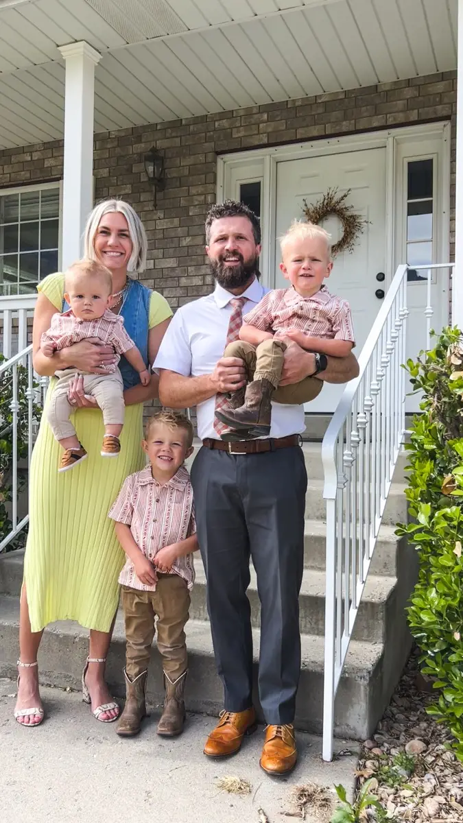 Tanner, co-owner of HM Roofing, with family